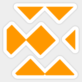 Orange Diamond Squares Sticker